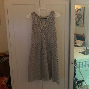 Dear creatures striped dress, gray/white
